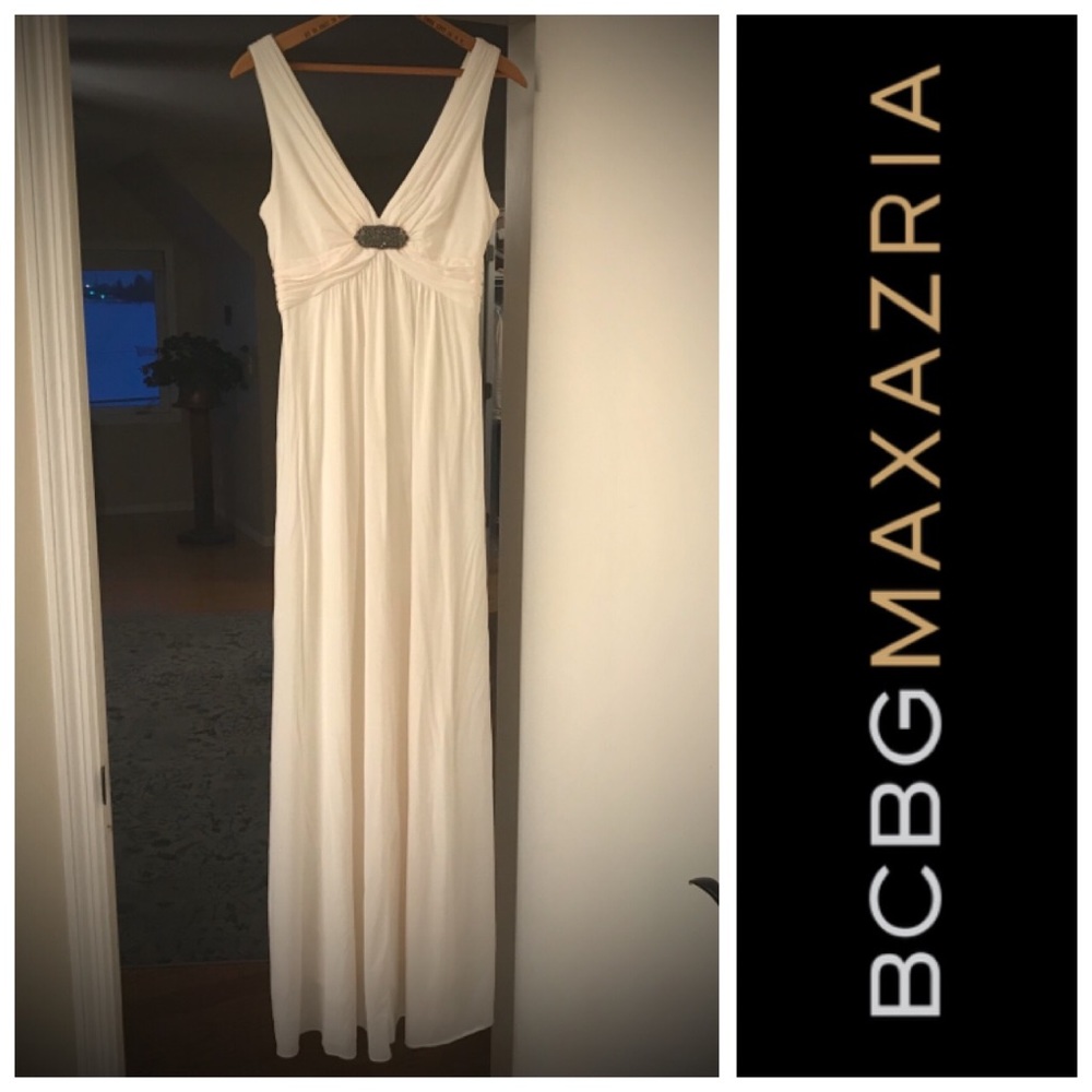 Elegant BCBG Off-White Wedding Or Prom Dress